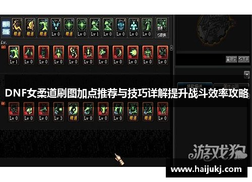 DNF女柔道刷图加点推荐与技巧详解提升战斗效率攻略